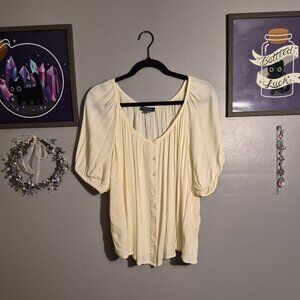 Cream Peasant Blouse